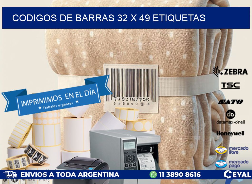 codigos de barras 32 x 49 etiquetas