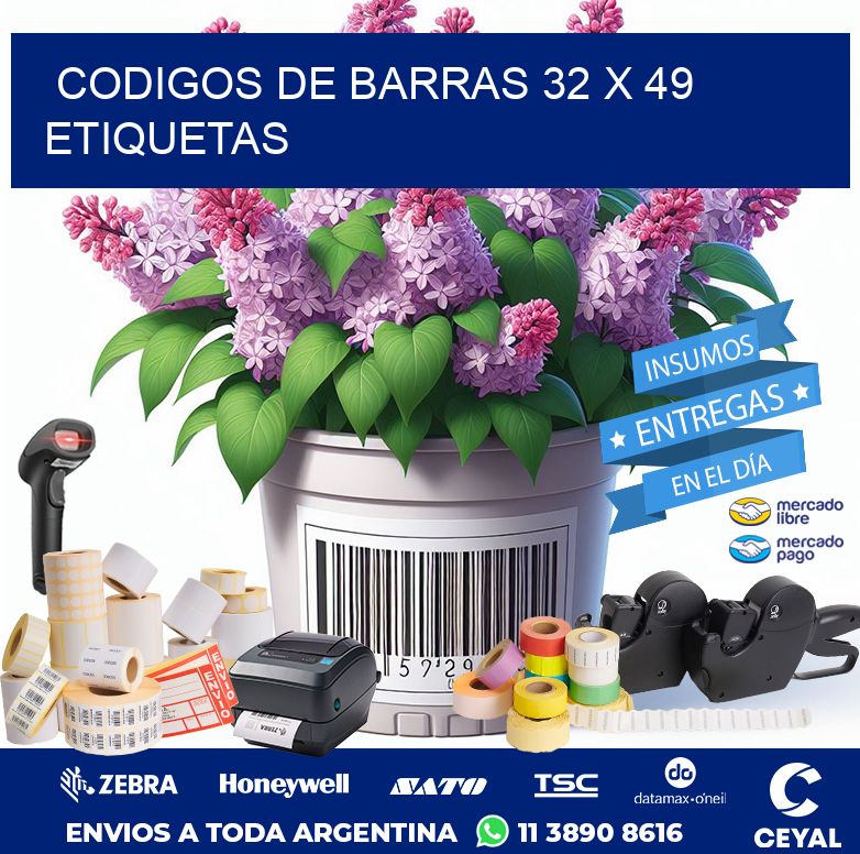 codigos de barras 32 x 49 etiquetas