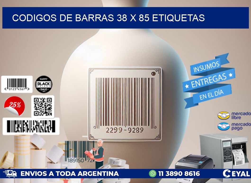 codigos de barras 38 x 85 etiquetas