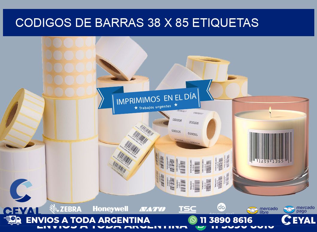 codigos de barras 38 x 85 etiquetas