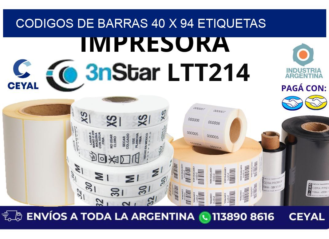 codigos de barras 40 x 94 etiquetas