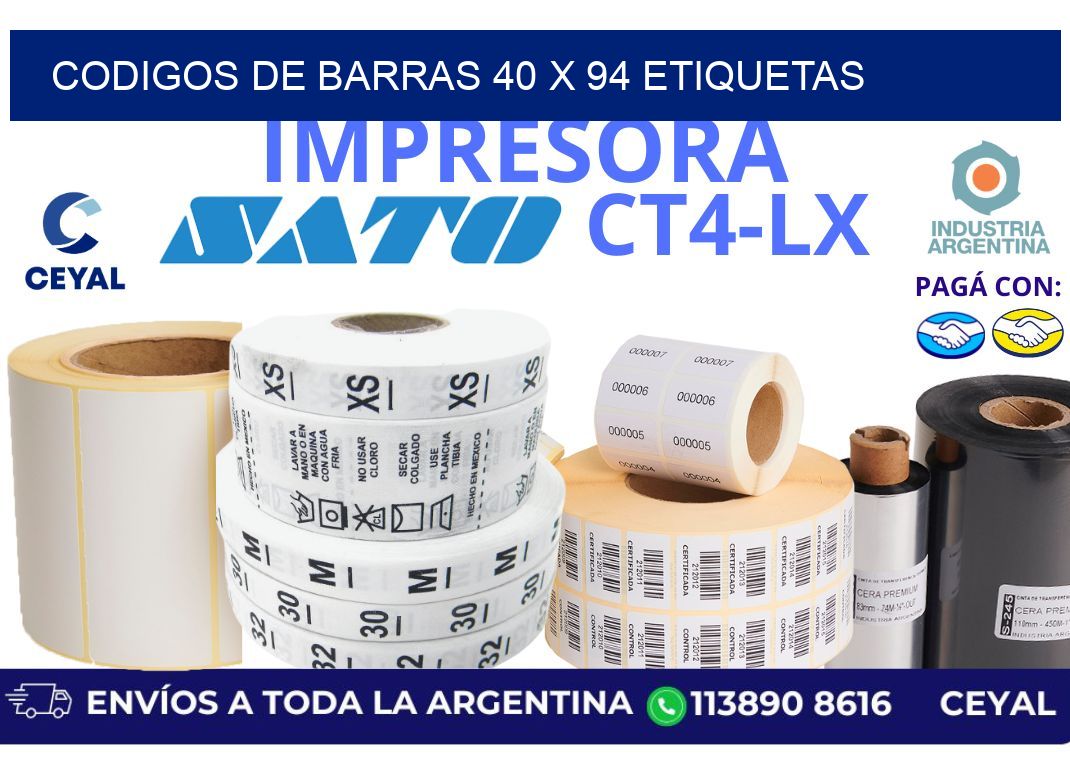 codigos de barras 40 x 94 etiquetas