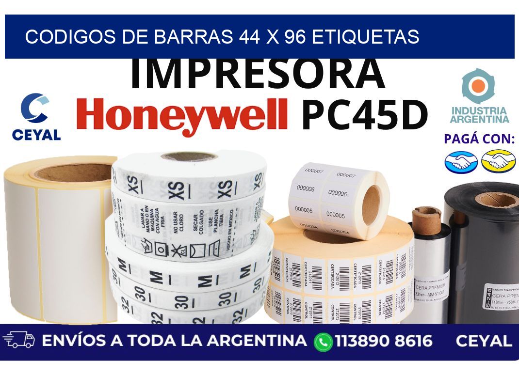 codigos de barras 44 x 96 etiquetas