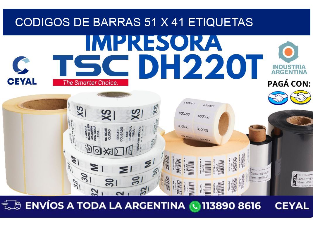 codigos de barras 51 x 41 etiquetas