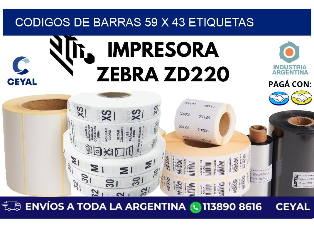 codigos de barras 59 x 43 etiquetas
