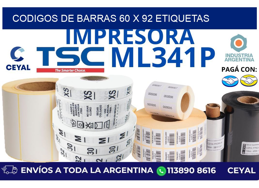 codigos de barras 60 x 92 etiquetas