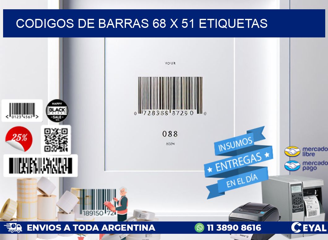 codigos de barras 68 x 51 etiquetas