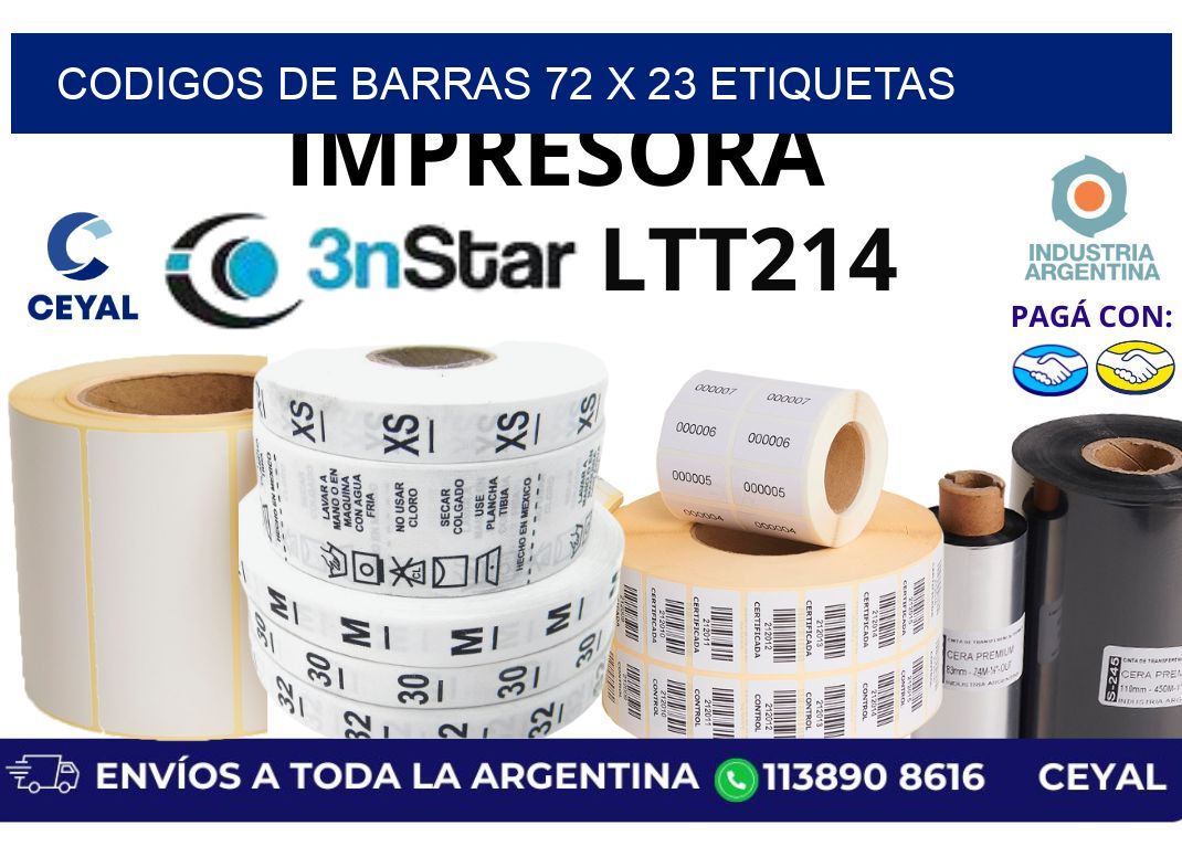 codigos de barras 72 x 23 etiquetas