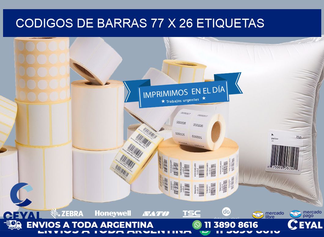codigos de barras 77 x 26 etiquetas