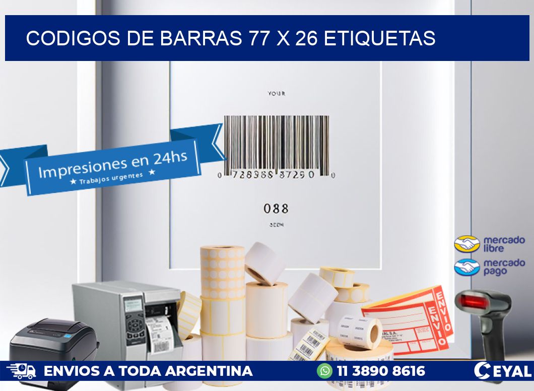 codigos de barras 77 x 26 etiquetas