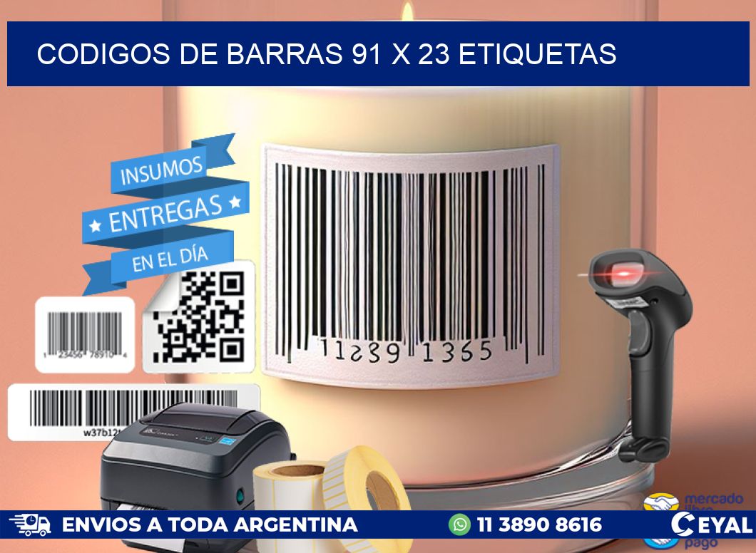 codigos de barras 91 x 23 etiquetas