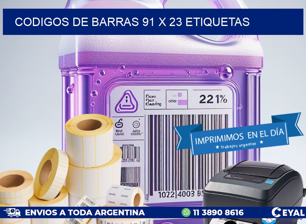 codigos de barras 91 x 23 etiquetas