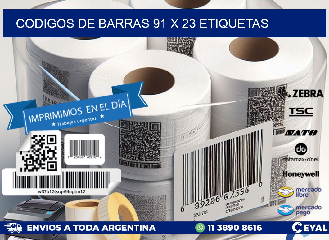 codigos de barras 91 x 23 etiquetas