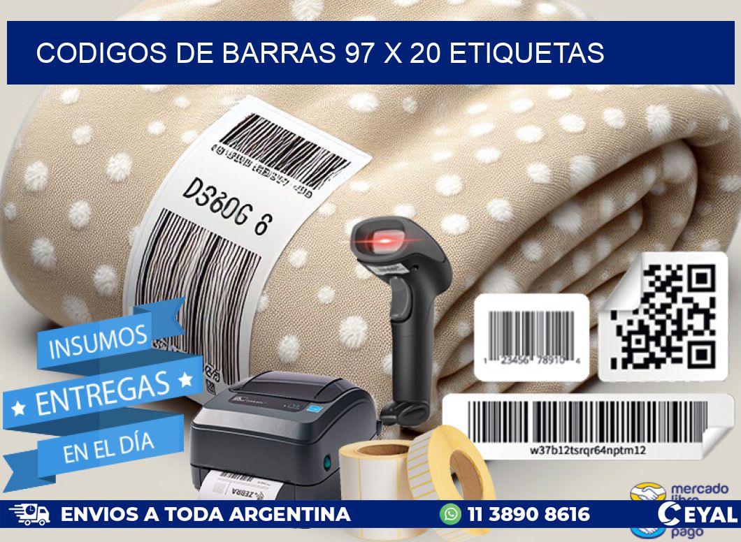codigos de barras 97 x 20 etiquetas