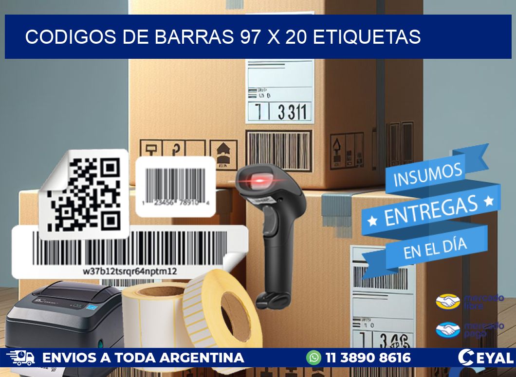 codigos de barras 97 x 20 etiquetas