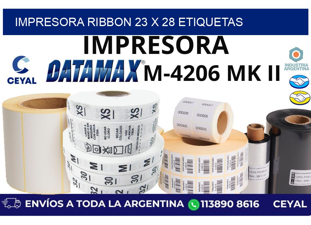 impresora ribbon 23 x 28 etiquetas