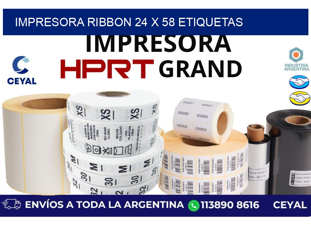 impresora ribbon 24 x 58 etiquetas