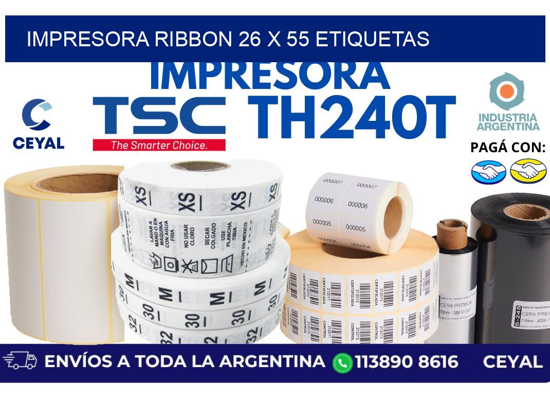 impresora ribbon 26 x 55 etiquetas