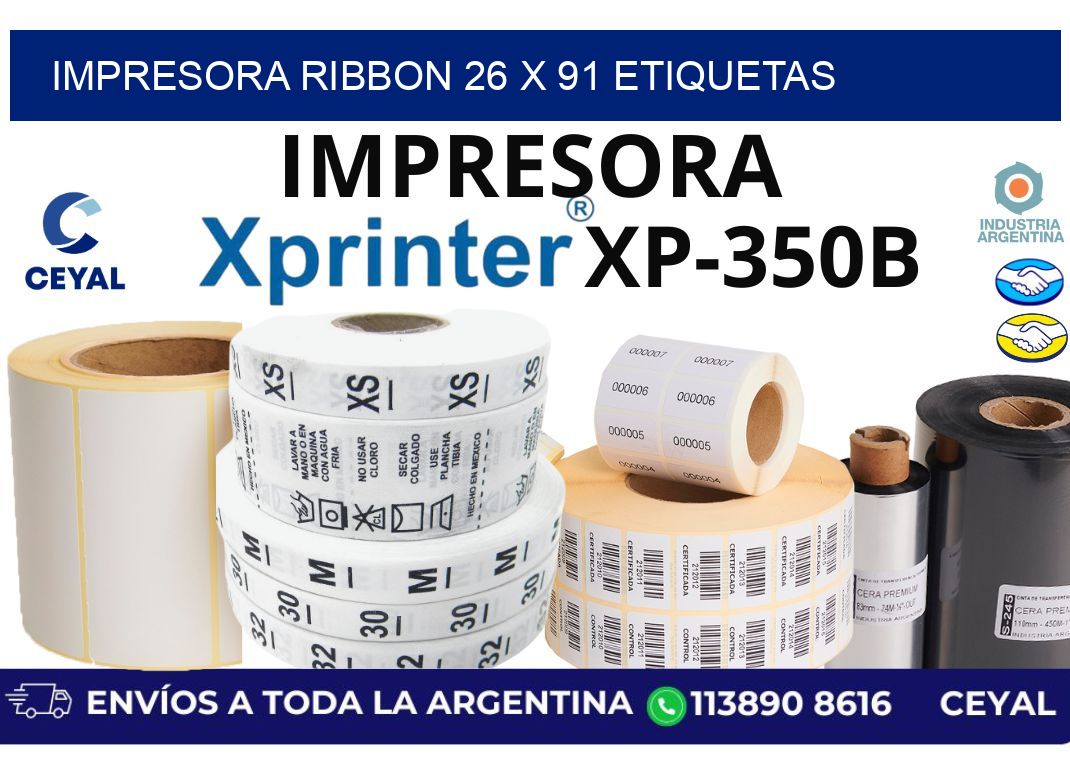 impresora ribbon 26 x 91 etiquetas