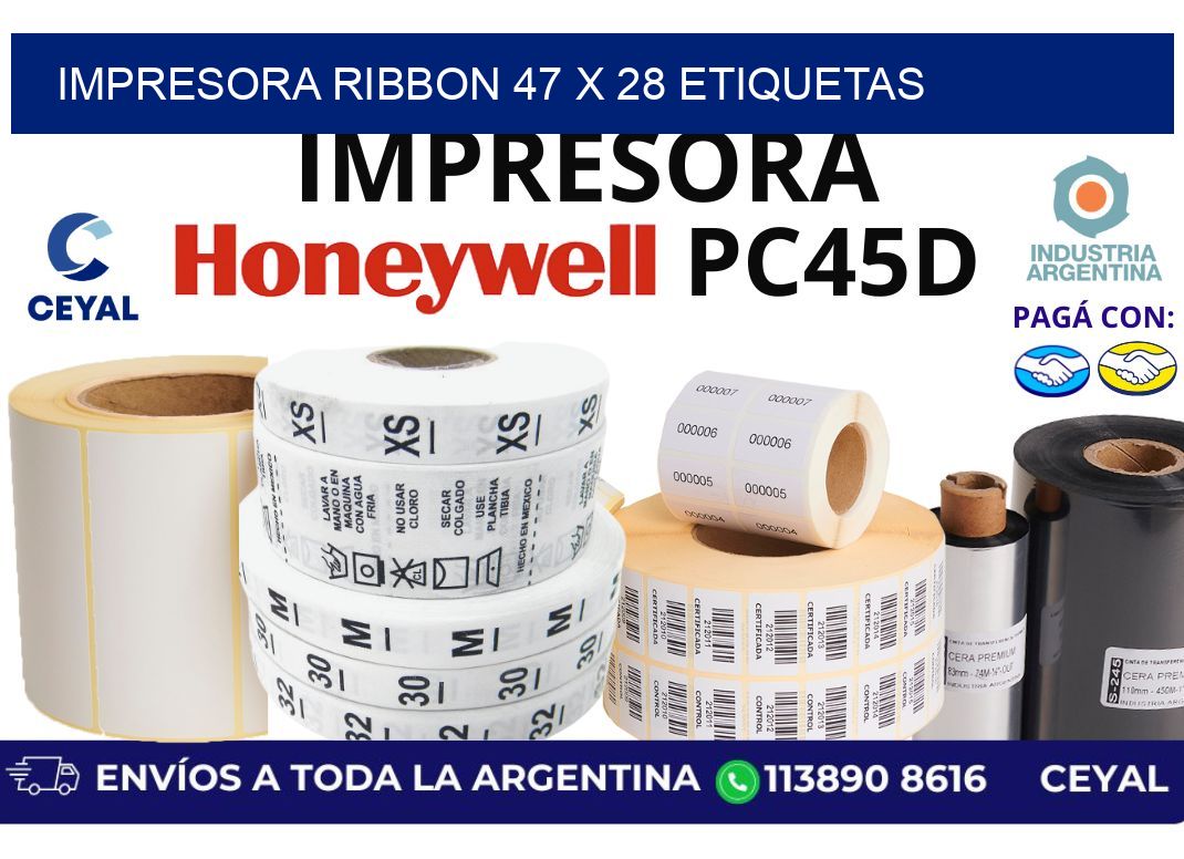 impresora ribbon 47 x 28 etiquetas