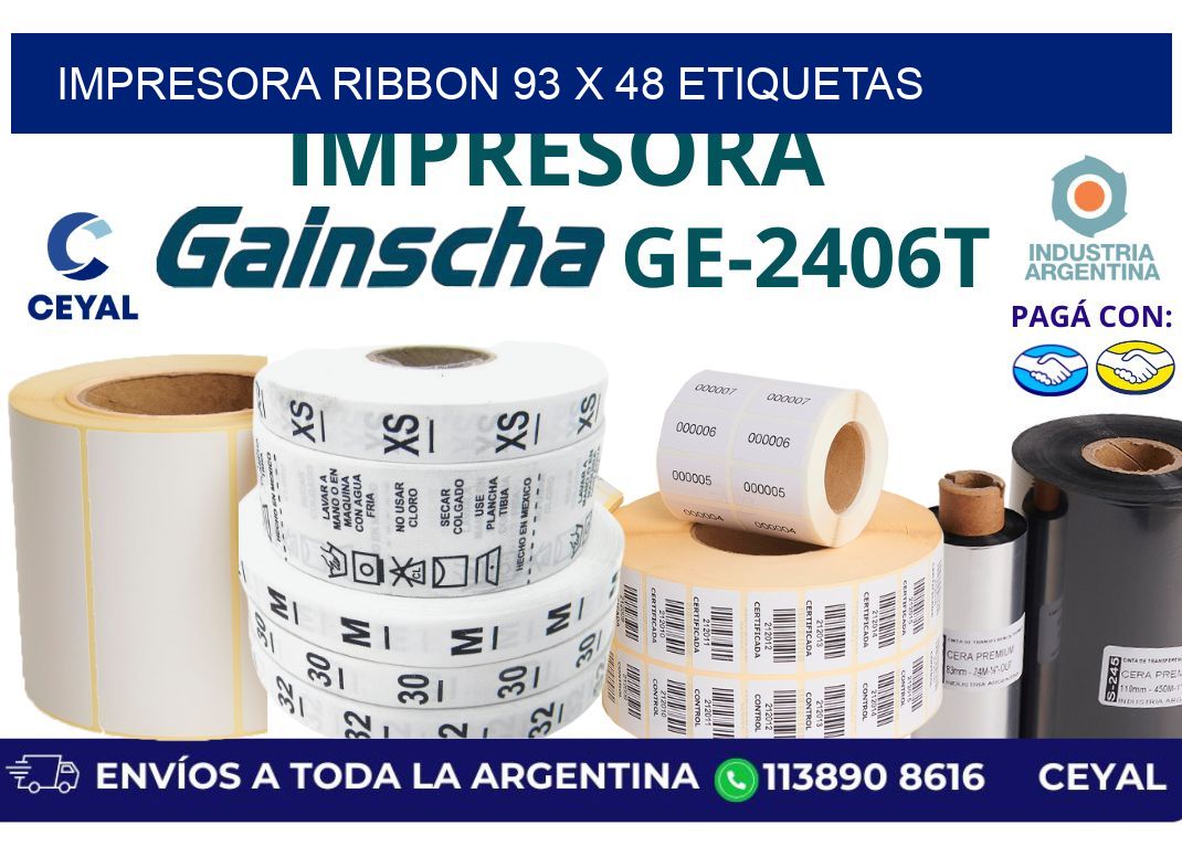 impresora ribbon 93 x 48 etiquetas