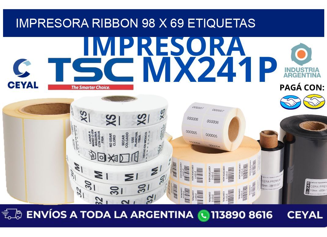 impresora ribbon 98 x 69 etiquetas