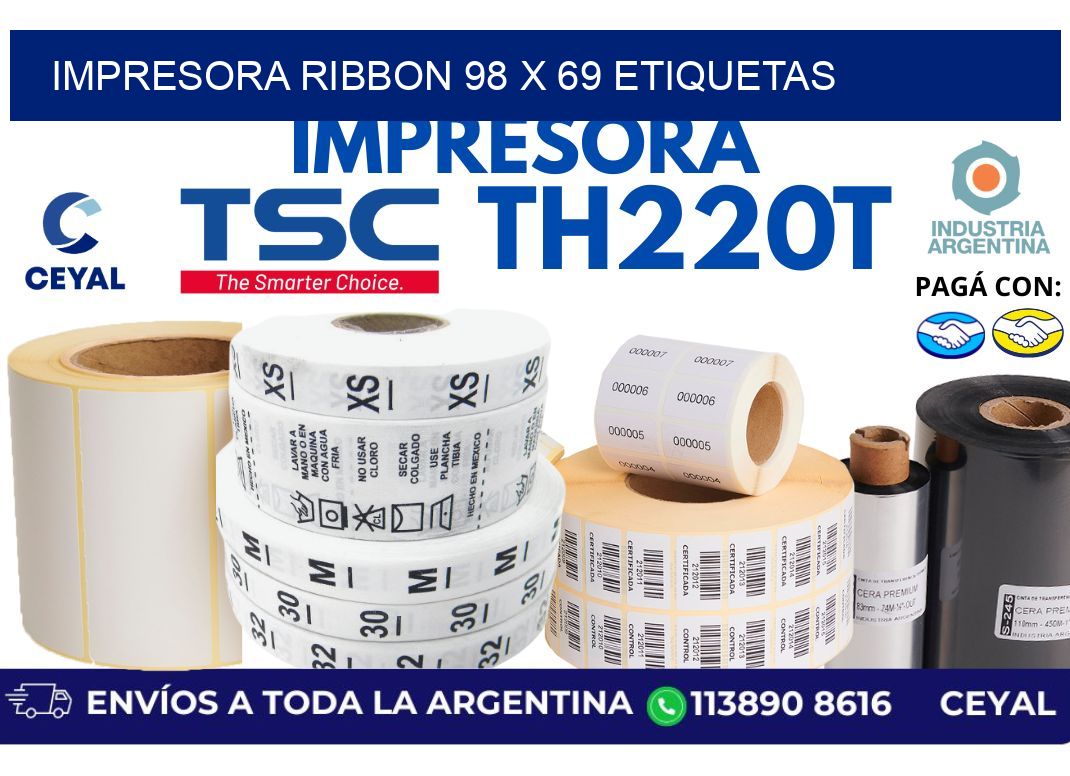 impresora ribbon 98 x 69 etiquetas