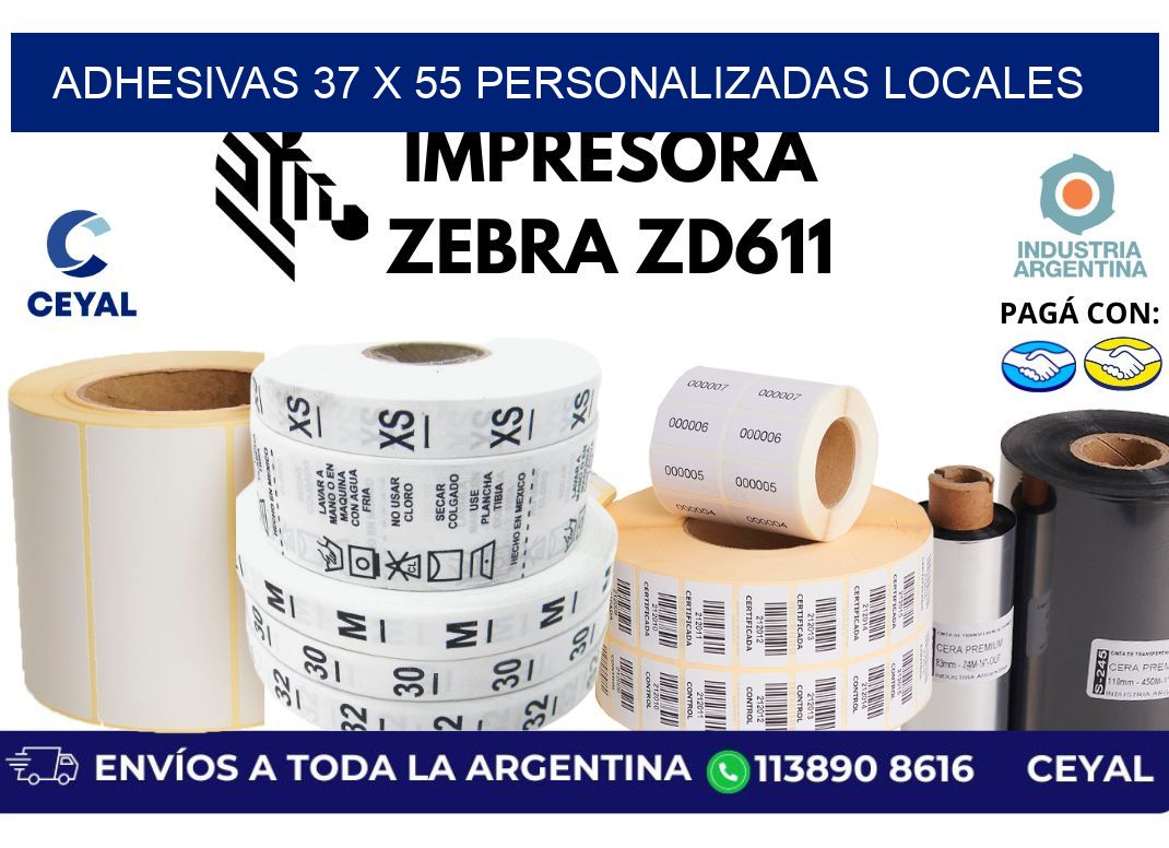 adhesivas 37 x 55 personalizadas locales