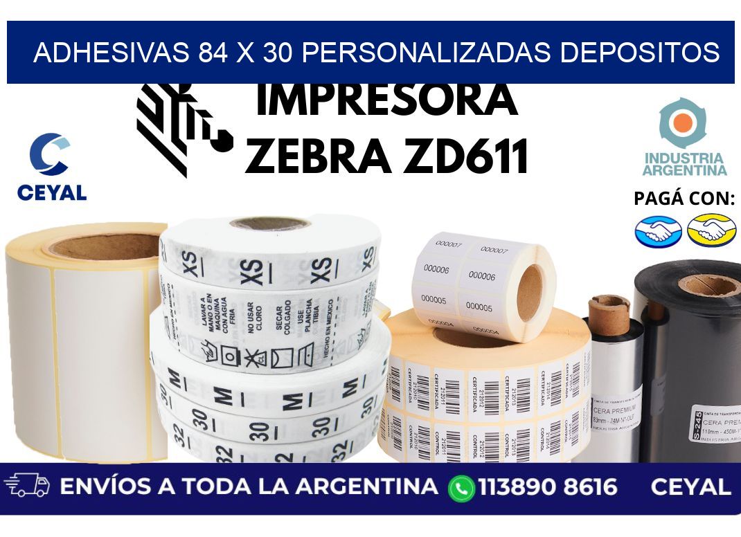 adhesivas 84 x 30 personalizadas depositos