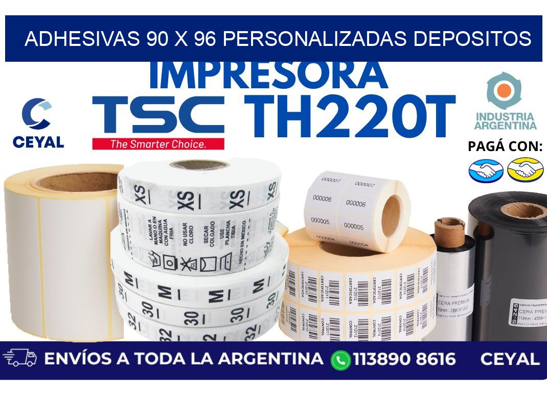 adhesivas 90 x 96 personalizadas depositos