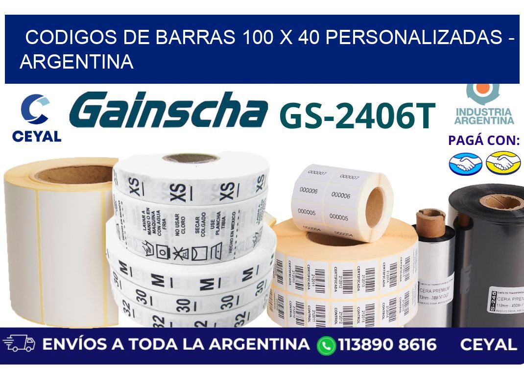 codigos de barras 100 x 40 personalizadas - Argentina