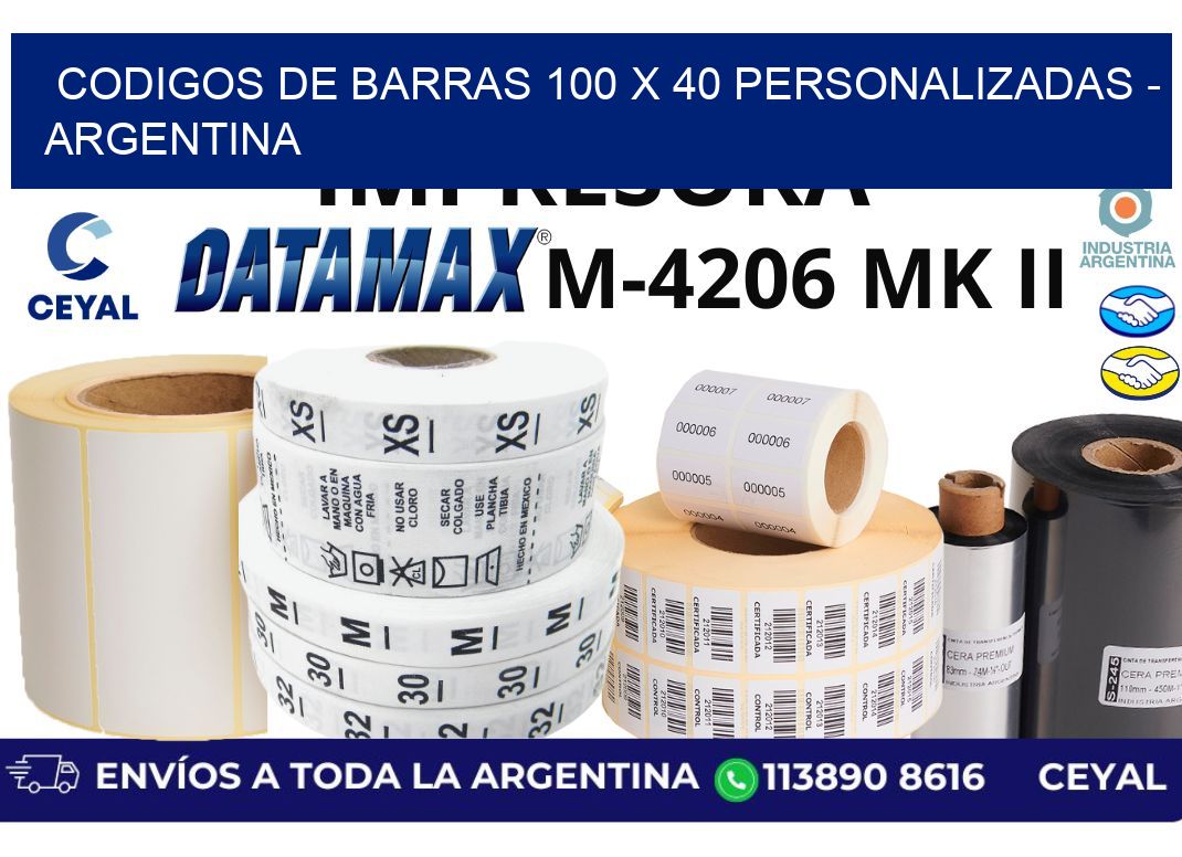 codigos de barras 100 x 40 personalizadas - Argentina