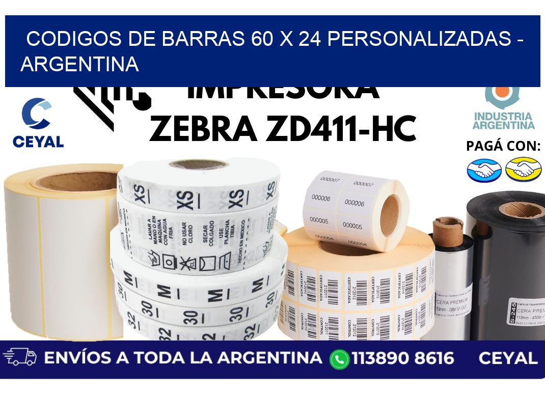 codigos de barras 60 x 24 personalizadas - Argentina