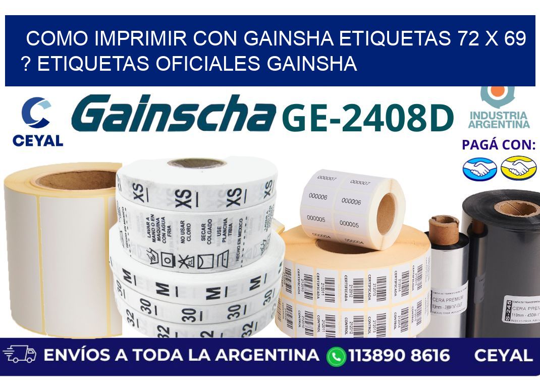 como imprimir con gainsha etiquetas 72 x 69 ? etiquetas oficiales gainsha