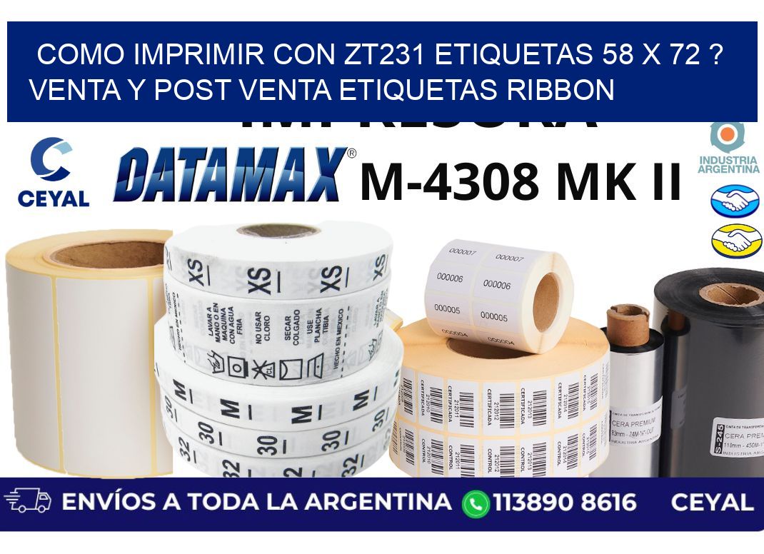 como imprimir con zt231 etiquetas 58 x 72 ? Venta y post venta etiquetas ribbon