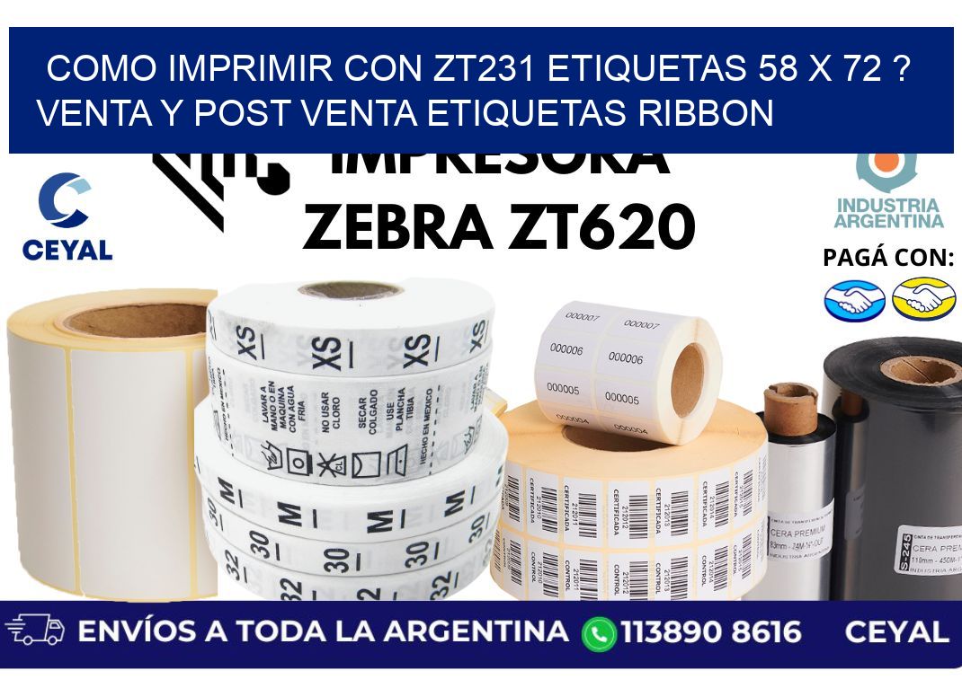 como imprimir con zt231 etiquetas 58 x 72 ? Venta y post venta etiquetas ribbon