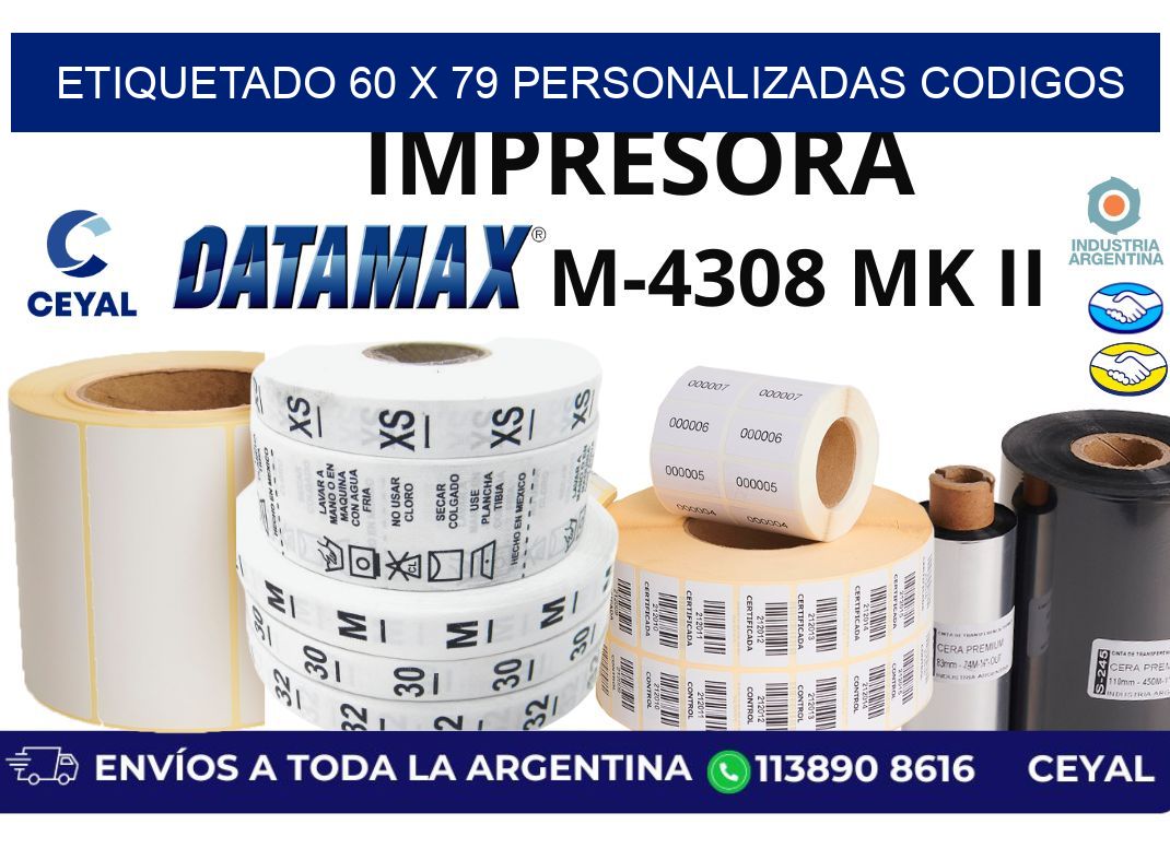 etiquetado 60 x 79 personalizadas codigos