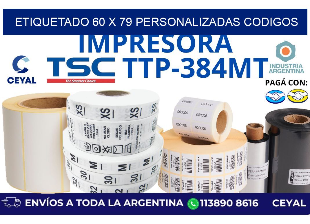 etiquetado 60 x 79 personalizadas codigos