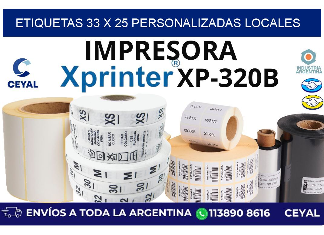 etiquetas 33 x 25 personalizadas locales