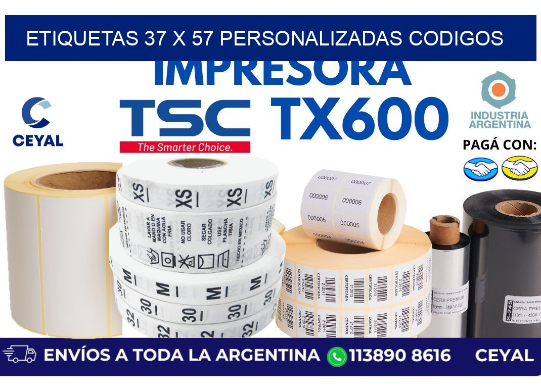 etiquetas 37 x 57 personalizadas codigos