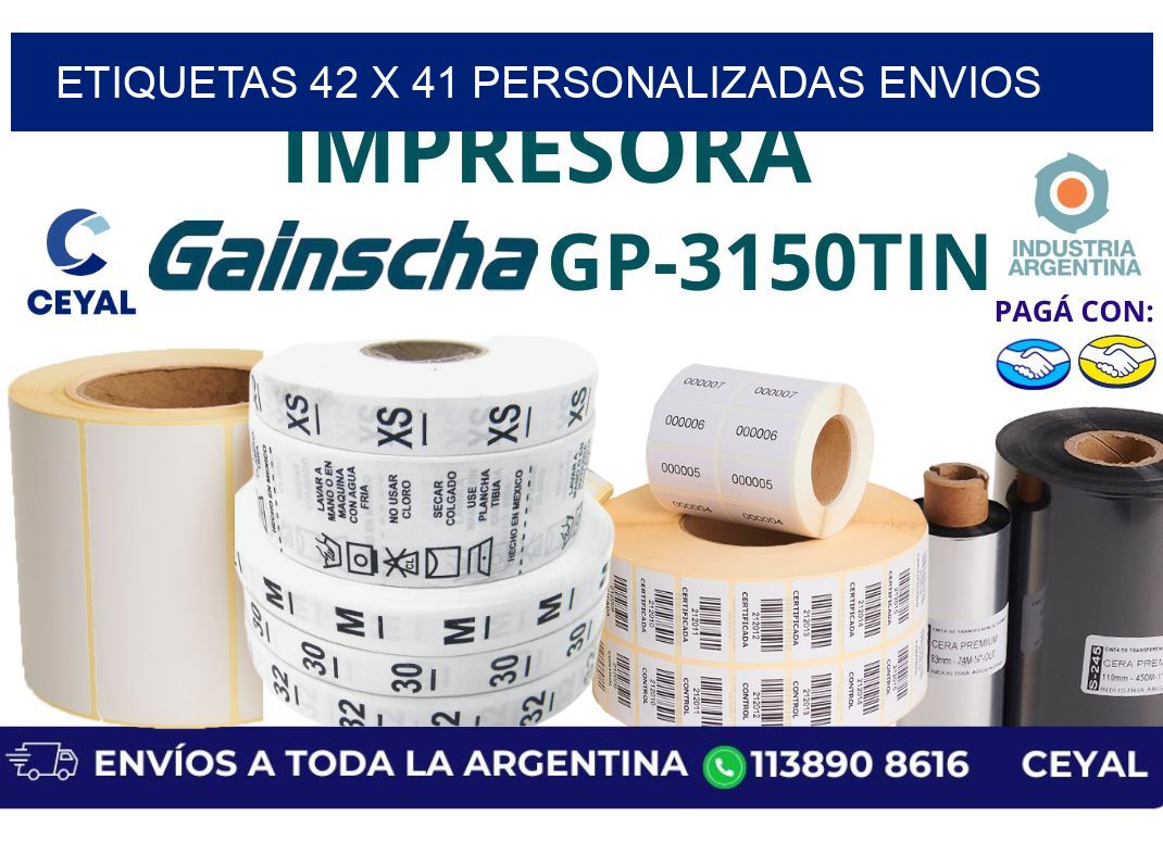 etiquetas 42 x 41 personalizadas envios