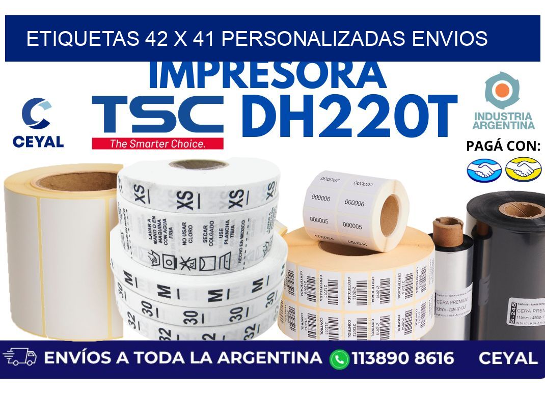 etiquetas 42 x 41 personalizadas envios
