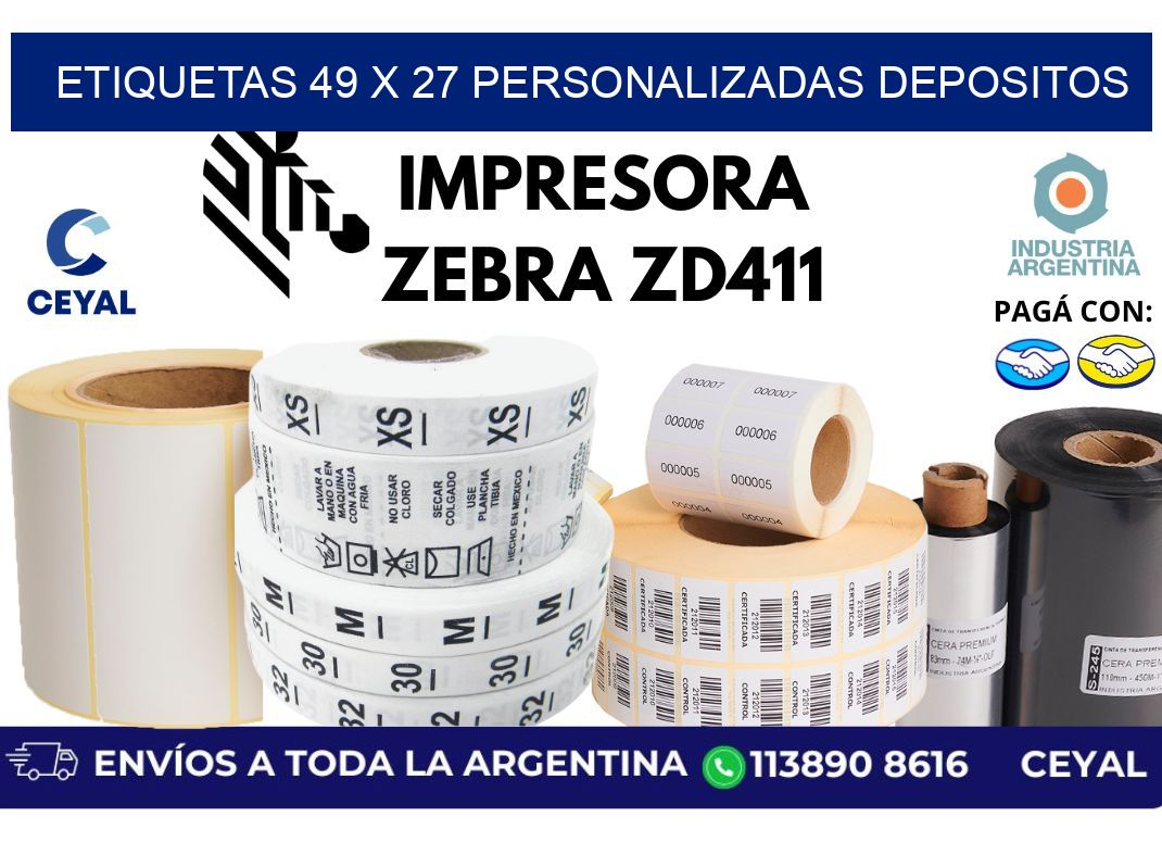 etiquetas 49 x 27 personalizadas depositos