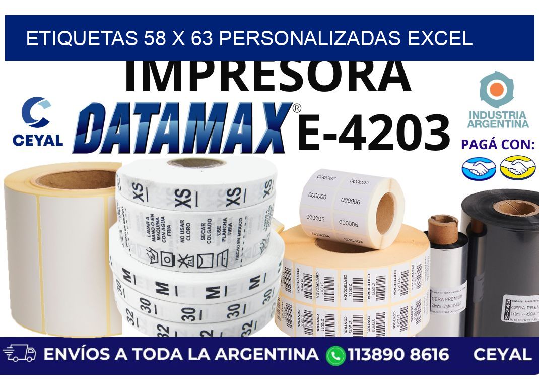 etiquetas 58 x 63 personalizadas excel