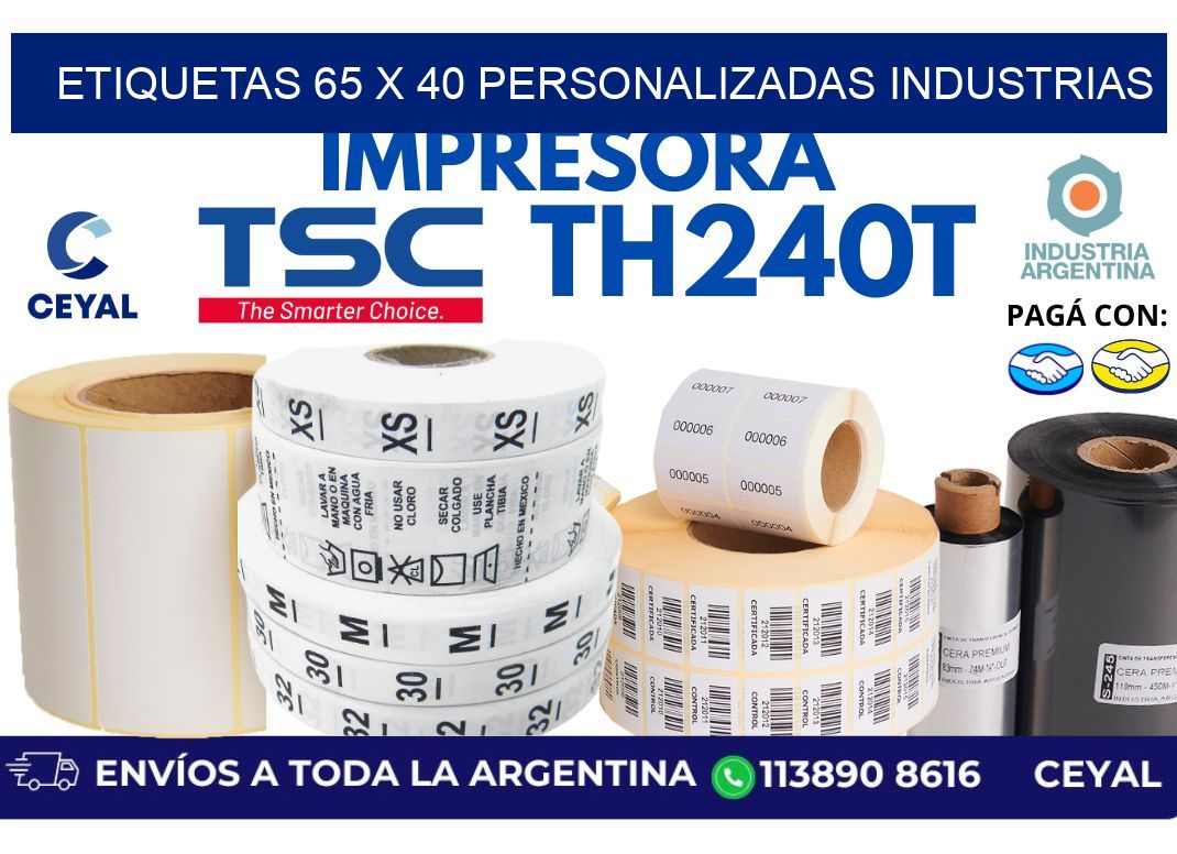 etiquetas 65 x 40 personalizadas industrias