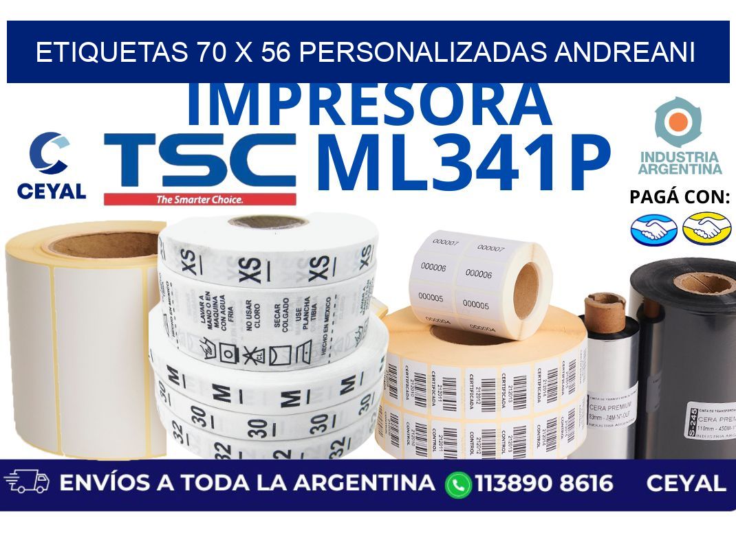 etiquetas 70 x 56 personalizadas andreani