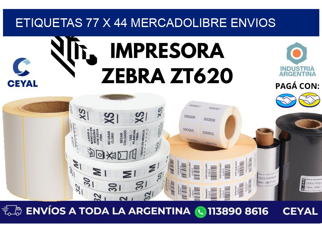 etiquetas 77 x 44 mercadolibre envios
