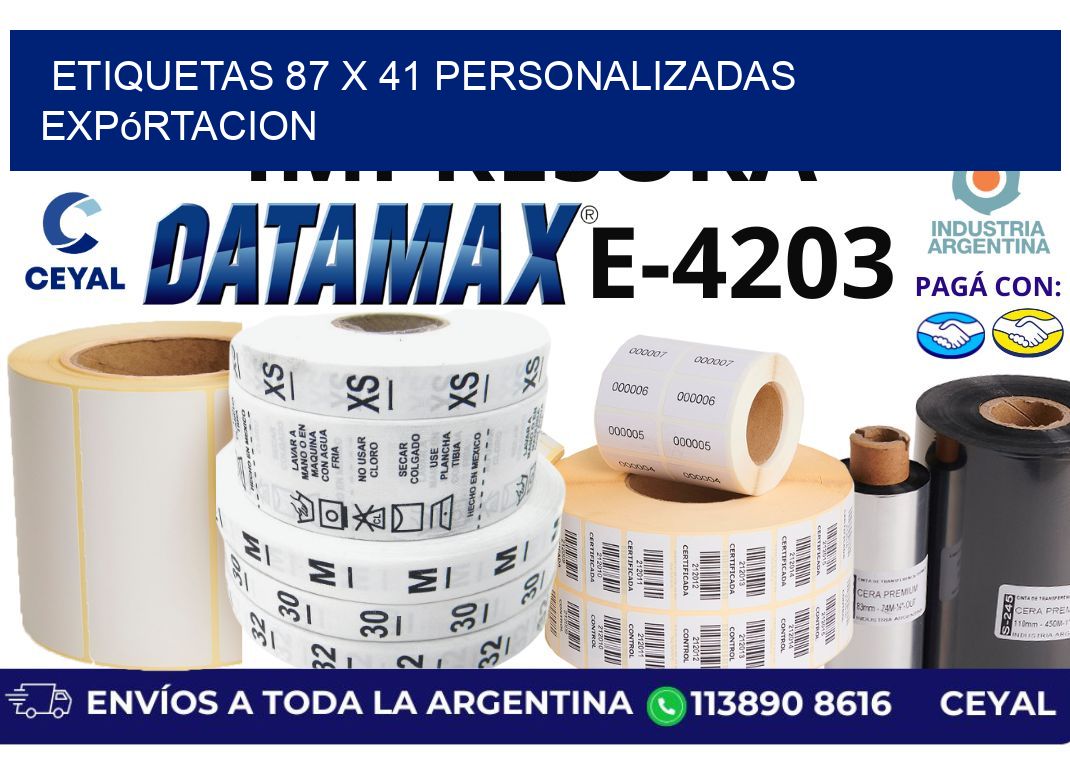 etiquetas 87 x 41 personalizadas expórtacion