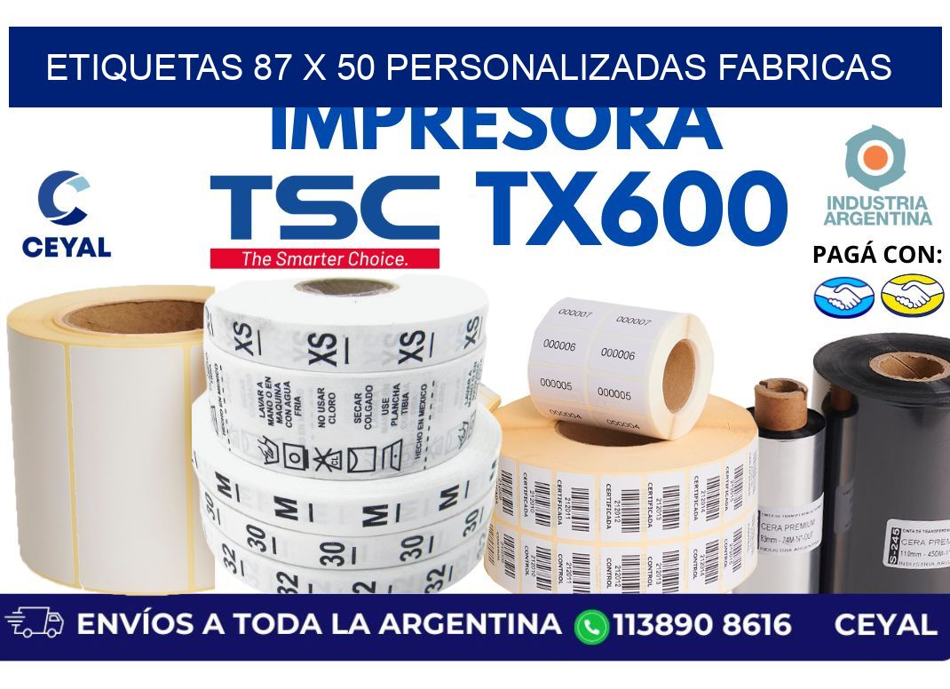 etiquetas 87 x 50 personalizadas fabricas