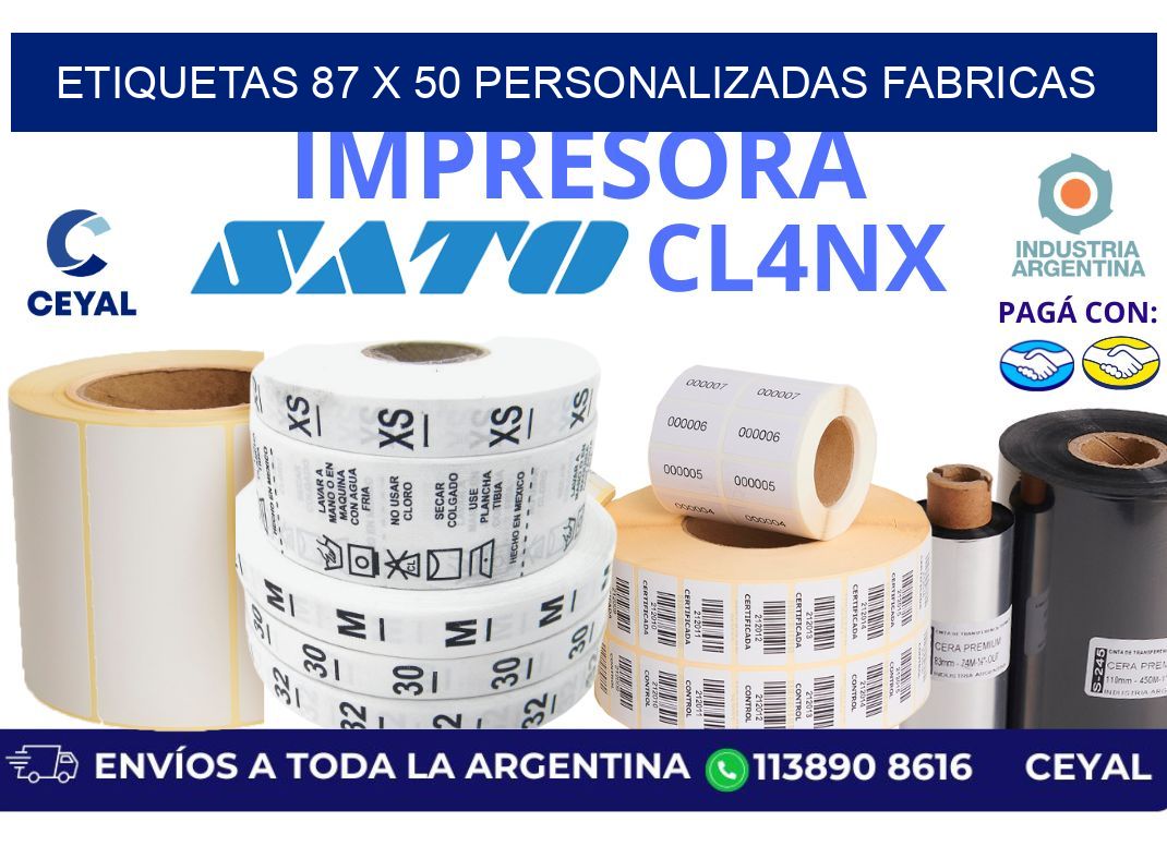 etiquetas 87 x 50 personalizadas fabricas